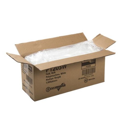 AmerCare Medium Weight Fork Polypropylene White Pack 1000 / cs
