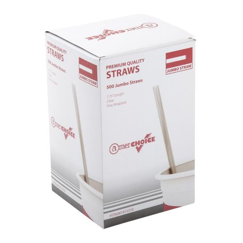 AmerCare 7.75 Inch Jumbo Straw Wrapped Clear Pack 10 / 500 cs