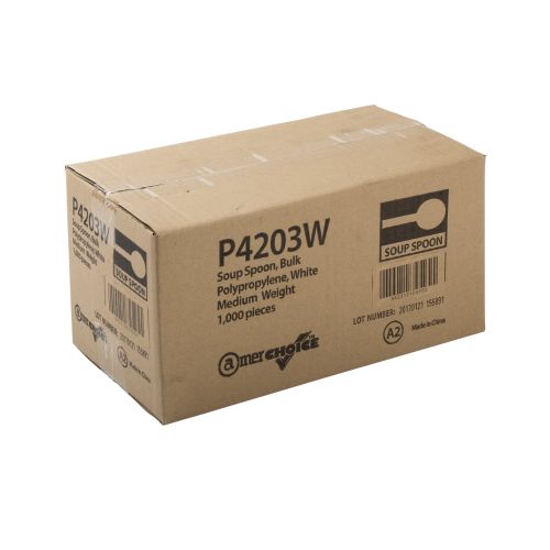 AmerCare S Spoon Medium Weight White Pack 1000 / cs