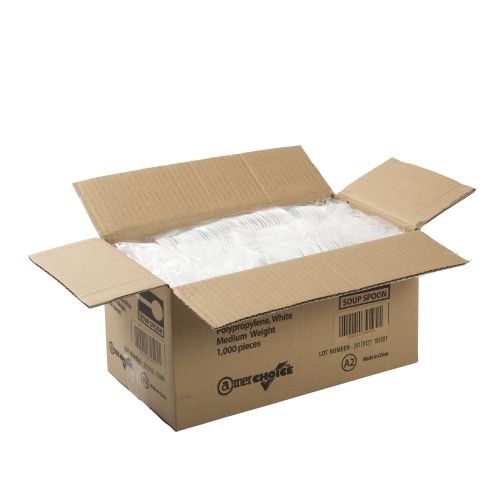 AmerCare S Spoon Medium Weight White Pack 1000 / cs