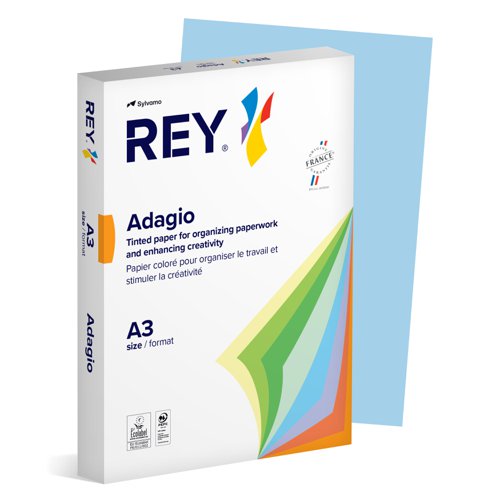 Rey Adagio Paper A3 80gsm Blue (Ream 500) RYADA080X438