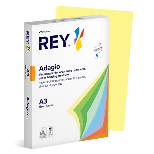 Rey Adagio Paper A3 80gsm Canary Yellow (Ream 500) RYADA080X443