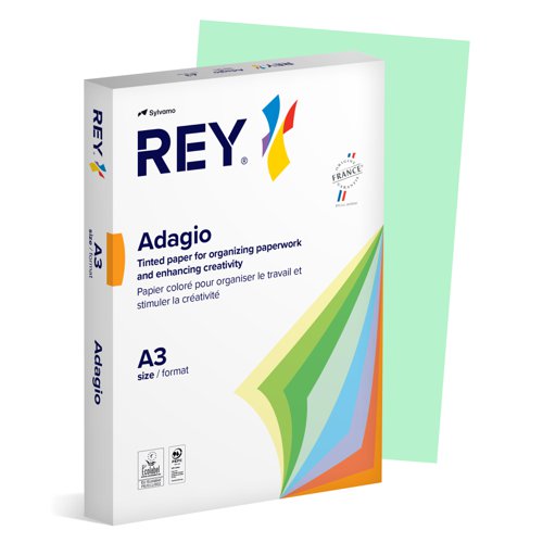 Rey Adagio Paper A3 80gsm Green (Ream 500) ADAGI080X213