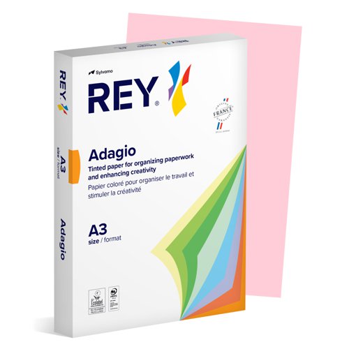 Rey Adagio Paper A3 80gsm Pink (Ream 500) RYADA080X458