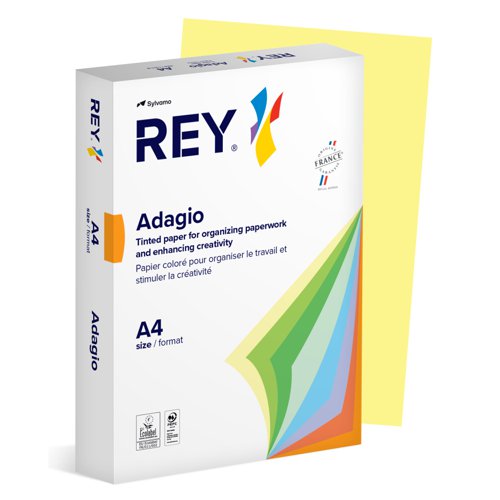 Rey Adagio Paper A4 80gsm Canary Yellow (Ream 500) RYADA080X423