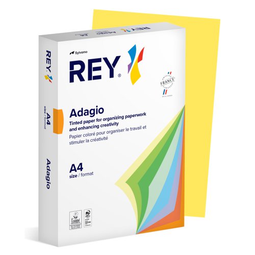 Rey Adagio Paper A4 80gsm Citrus Yellow (Ream 500) RYADA080X411