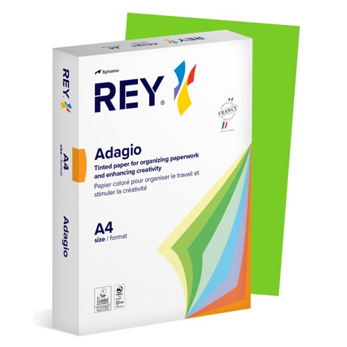 Rey Adagio Paper A4 80gsm Deep Green (Ream 500) RYADA080X433