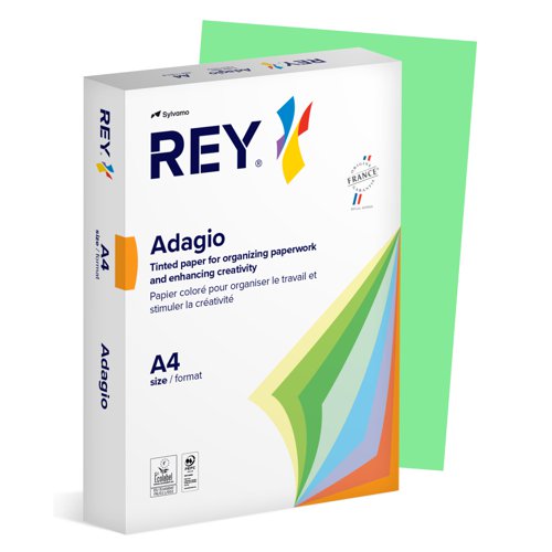 Rey Adagio Paper A4 80gsm Leaf Green (Ream 500) RYADA080X406