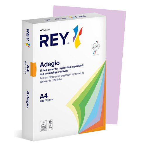 Rey Adagio Paper A4 80gsm Lilac Purple (Ream 500) RYADA080X426