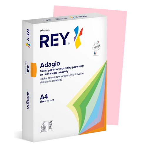 Rey Adagio Paper A4 80gsm Pink (Ream 500) RYADA080X428