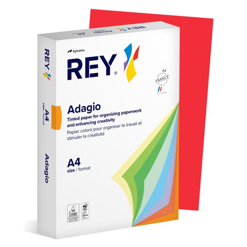 Rey Adagio Paper A4 80gsm Deep Red (Ream 500) RYADA080X429