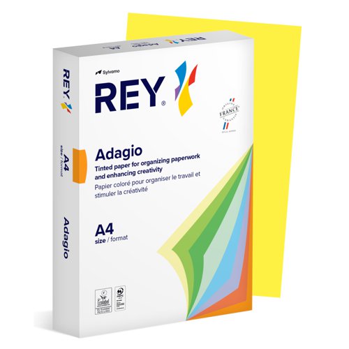 Rey Adagio Paper A4 80gsm Deep Yellow (Ream 500) RYADA080X425