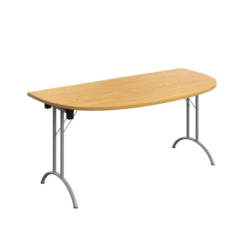 One Union D-End Folding Table (FSC) 1600 X 800 Nova Oak/Silver