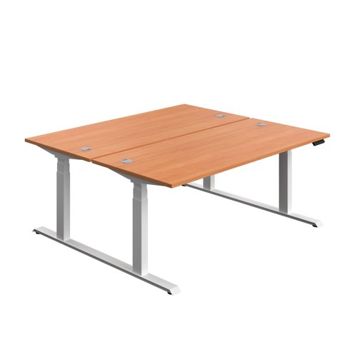 Economy Back To Back Sit Stand Desk (FSC) 1800 X 800 Beech/White