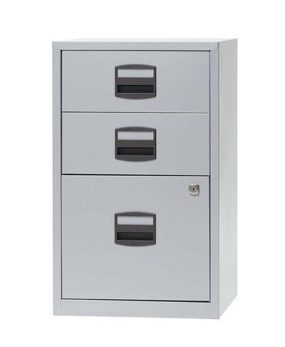 Bisley A4 Non-Mobile Home Filer 3 Drawer Grey Goose