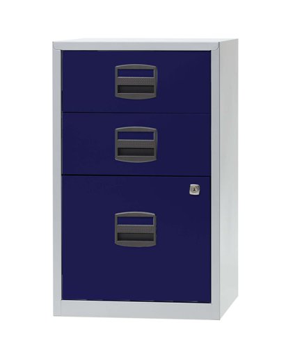 Bisley 3 Drawer A4 Homefiler Grey/Blue