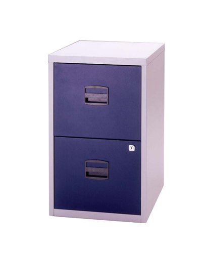 Bisley 2 Drawer A4 Homefiler Grey/Blue