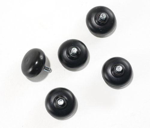 Set Of 5 - 11mm Onion Glides - Black