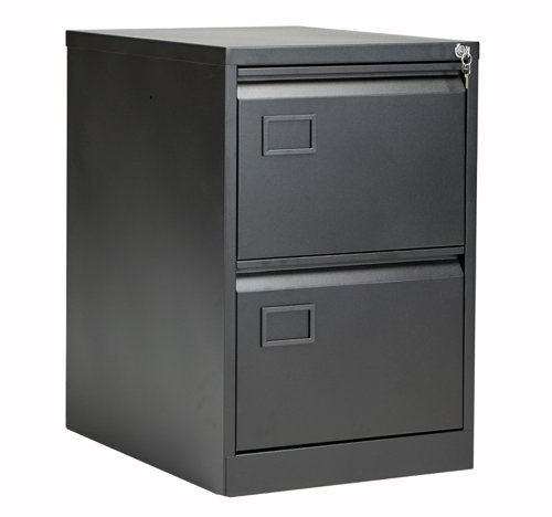 Bisley 2 Drawer Contract Steel Filing Cabinet : Black