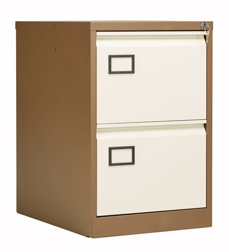 Bisley 2 Drawer Contract Steel Filing Cabinet : Coffee Cream