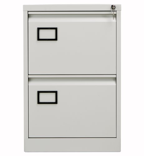 The Bisley 2 Drawer Contract Steel Filing Cabinet is the perfect solution for your office storage needs. Fitted with recessed handles and a central locking system, this filing cabinet ensures the safety and security of your important documents. The anti-tilt feature prevents more than one drawer from being opened at a time, reducing the risk of accidents. The cabinet is supplied with 2 deep drawers, providing ample space for all your files and paperwork. Made from high-quality steel, this filing cabinet is durable and built to last. With its sleek design and practical features, the Bisley 2 Drawer Contract Steel Filing Cabinet is a must-have for any modern office.