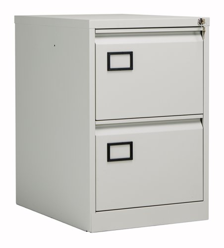 Bisley 2 Drawer Contract Steel Filing Cabinet Goose Grey