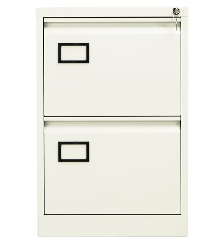 AOC2WHT Bisley 2 Drawer Contract Steel Filing Cabinet Chalk White