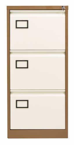 Bisley 3 Drawer Contract Steel Filing Cabinet Coffee Cream