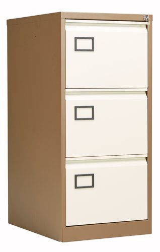 Bisley 3 Drawer Contract Steel Filing Cabinet : Coffee Cream
