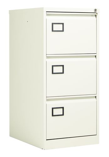 Bisley 3 Drawer Contract Steel Filing Cabinet - Chalk