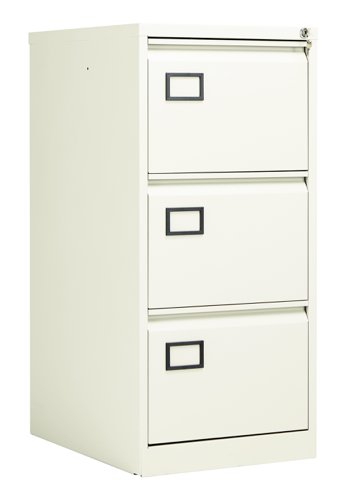 Bisley 3 Drawer Contract Steel Filing Cabinet : Chalk White