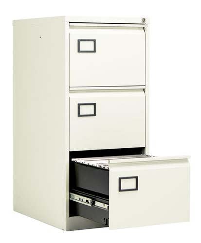 Bisley 3 Drawer Contract Steel Filing Cabinet Chalk White Bisley