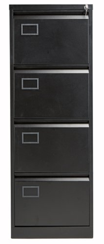 AOC4BLK Bisley 4 Drawer Contract Steel Filing Cabinet Black