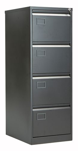 Bisley 4 Drawer Contract Steel Filing Cabinet - Black