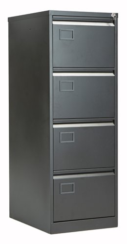 Bisley 4 Drawer Contract Steel Filing Cabinet : Black