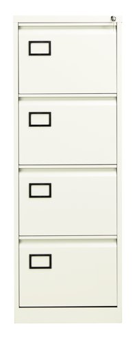AOC4WHT Bisley 4 Drawer Contract Steel Filing Cabinet Chalk White