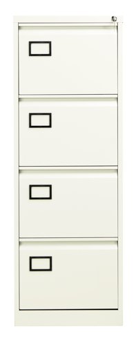 AOC4WHT | The Bisley 4 Drawer Contract Steel Filing Cabinet is the perfect solution for your office storage needs. With its recessed handles and central locking system, you can be sure that your documents are safe and secure. The anti-tilt feature prevents more than one drawer from being opened at a time, ensuring that your cabinet remains stable. The cabinet is supplied with 4 deep drawers, providing ample space for all your files and documents. Made from high-quality steel, this filing cabinet is built to last and is a great investment for any office. With its sleek design and practical features, the Bisley 4 Drawer Contract Steel Filing Cabinet is a must-have for any modern workplace.