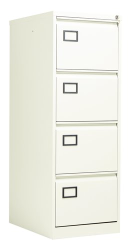 Bisley 4 Drawer Contract Steel Filing Cabinet : Chalk White