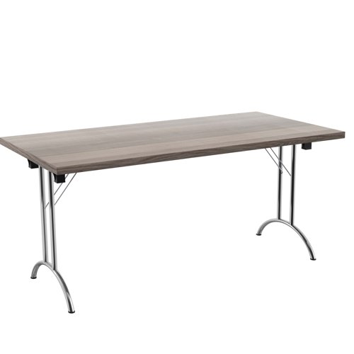 One Union Rectangular Folding Table (FSC) 1600 X 800 Grey Oak/Silver