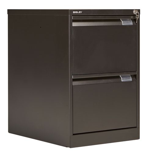 Bisley 2 Drawer Classic Steel Filing Cabinet - Black