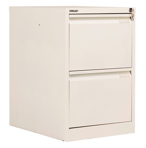 Bisley 2 Drawer Classic Steel Filing Cabinet - Chalk