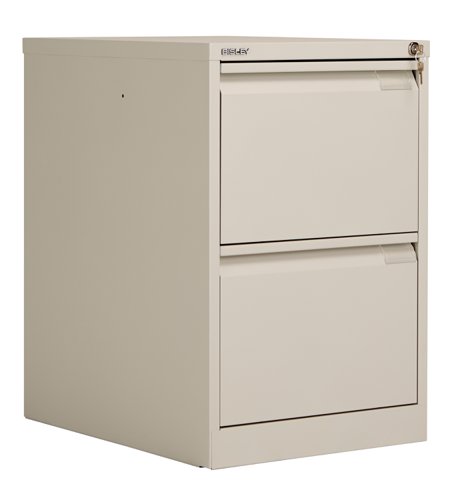 Bisley 2 Drawer Classic Steel Filing Cabinet Goose Grey