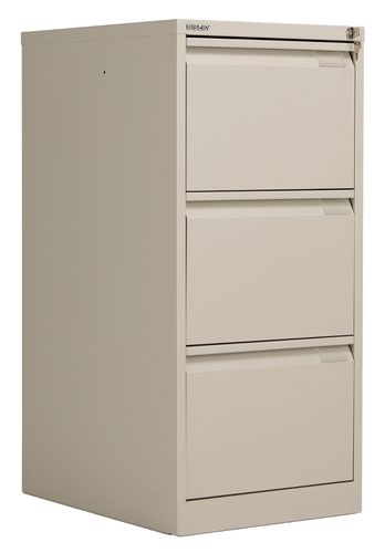 Bisley 3 Drawer Classic Steel Filing Cabinet - Goose Grey