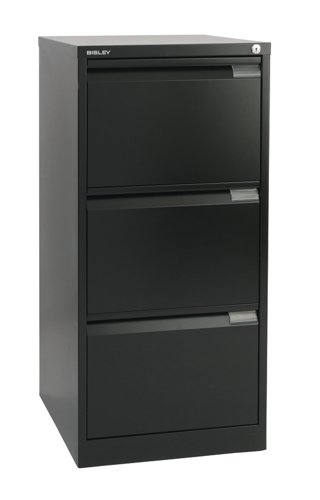 Bisley 3 Drawer Classic Steel Filing Cabinet Black