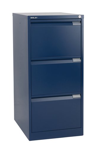 Bisley 3 Drawer Classic Steel Filing Cabinet Blue