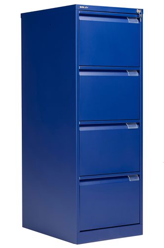 Bisley 4 Drawer Classic Steel Filing Cabinet - Blue
