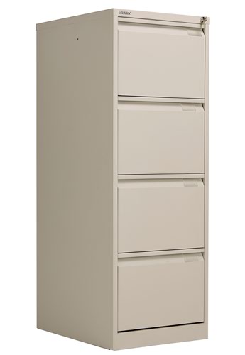 Bisley 4 Drawer Classic Steel Filing Cabinet - Goose Grey