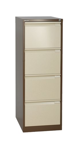 Bisley 4 Drawer Classic Steel Filing Cabinet Coffee/Cream