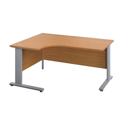 1200X1200 Cable Managed Upright Left Hand Radial Desk Nova Oak-Silver