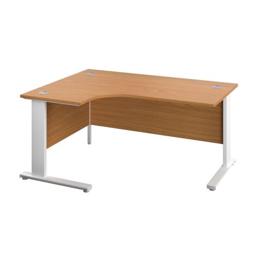 1200X1200 Cable Managed Upright Left Hand Radial Desk Nova Oak-White
